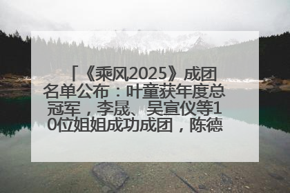 《乘风2025》成团名单公布：叶童获年度总冠军，李晟、吴宣仪等10位姐姐成功成团，陈德容获年度高光人物
