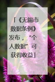 《无锡市数据条例》发布，“个人数据”可获得收益