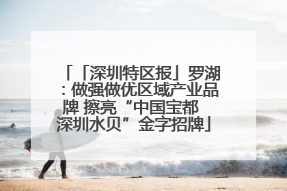 「深圳特区报」罗湖：做强做优区域产业品牌 擦亮“中国宝都 深圳水贝”金字招牌