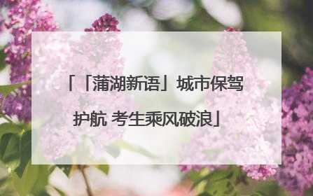 「蒲湖新语」城市保驾护航 考生乘风破浪