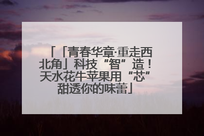 「青春华章·重走西北角」科技“智”造！天水花牛苹果用“芯”甜透你的味蕾