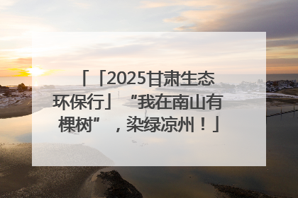 「2025甘肃生态环保行」“我在南山有棵树”，染绿凉州！