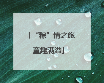 “粽”情之旅 童趣满溢