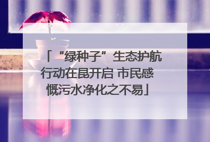 “绿种子”生态护航行动在昆开启 市民感慨污水净化之不易