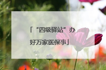 “四级驿站”办好万家医保事