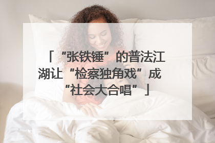 “张铁锤”的普法江湖让“检察独角戏”成“社会大合唱”