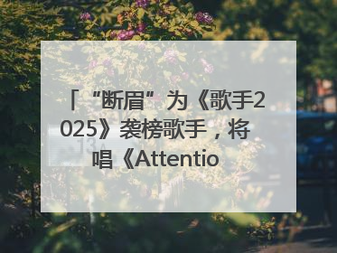 “断眉”为《歌手2025》袭榜歌手，将唱《Attention》和《See You Again》