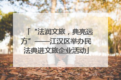 “法润文旅，典亮远方”——江汉区举办民法典进文旅企业活动
