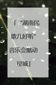 “湖南民歌几好听”音乐会燃动星城