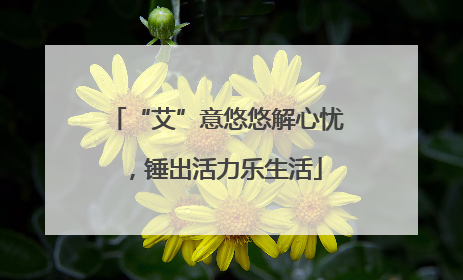 “艾”意悠悠解心忧，锤出活力乐生活