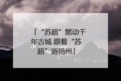“苏超”燃动千年古城 跟着“苏超”游扬州