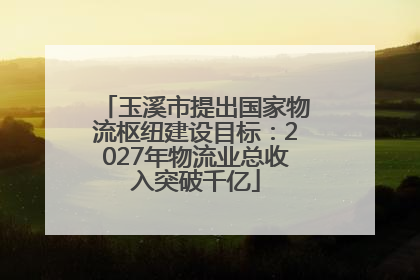 玉溪市提出国家物流枢纽建设目标：2027年物流业总收入突破千亿