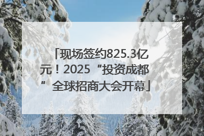 现场签约825.3亿元！2025“投资成都”全球招商大会开幕