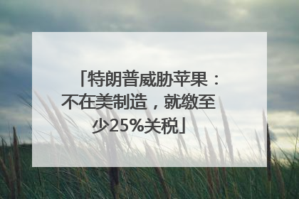 特朗普威胁苹果：不在美制造，就缴至少25%关税