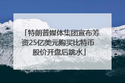 特朗普媒体集团宣布筹资25亿美元购买比特币 股价开盘后跳水