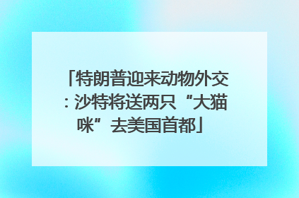 特朗普迎来动物外交：沙特将送两只“大猫咪”去美国首都