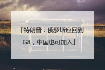 特朗普：俄罗斯应回到G8，中国也可加入