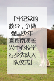 牢记党的教导，争做强国少年 宜宾南溪长兴中心校举行少先队入队仪式