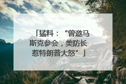猛料：“曾邀马斯克参会，美防长惹特朗普大怒”