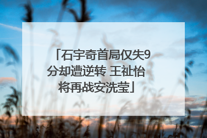 石宇奇首局仅失9分却遭逆转 王祉怡将再战安洗莹