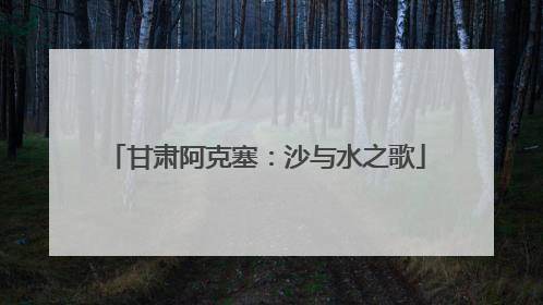 甘肃阿克塞：沙与水之歌