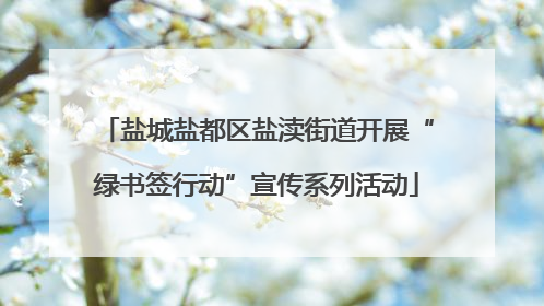 盐城盐都区盐渎街道开展“绿书签行动”宣传系列活动