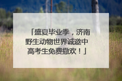 盛夏毕业季，济南野生动物世界诚邀中高考生免费撒欢！