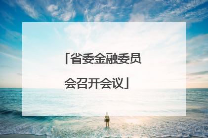 省委金融委员会召开会议