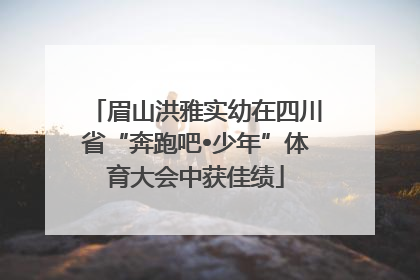 眉山洪雅实幼在四川省“奔跑吧•少年”体育大会中获佳绩