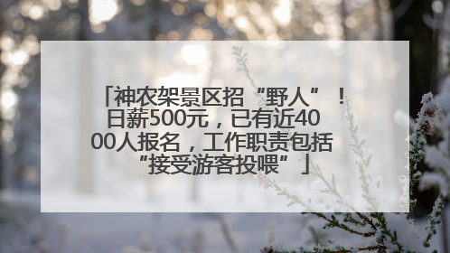神农架景区招“野人”！日薪500元，已有近4000人报名，工作职责包括“接受游客投喂”