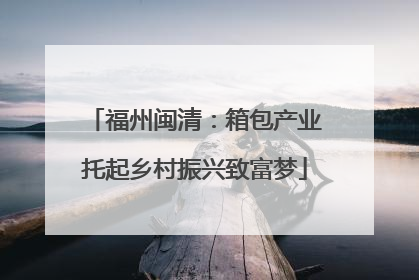 福州闽清：箱包产业托起乡村振兴致富梦
