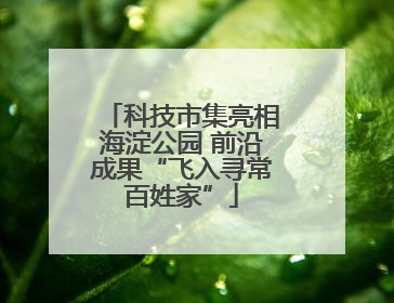 科技市集亮相海淀公园 前沿成果“飞入寻常百姓家”