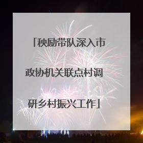 秧励带队深入市政协机关联点村调研乡村振兴工作
