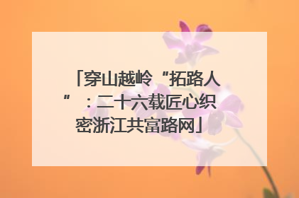 穿山越岭“拓路人”：二十六载匠心织密浙江共富路网