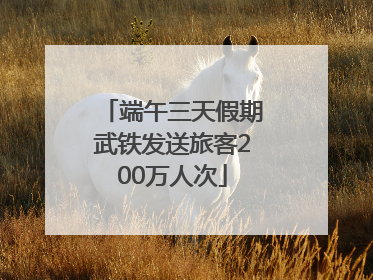 端午三天假期武铁发送旅客200万人次