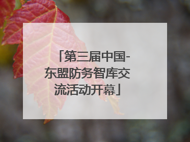 第三届中国-东盟防务智库交流活动开幕