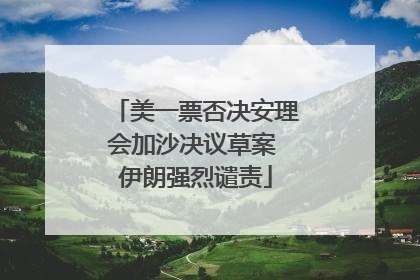 美一票否决安理会加沙决议草案 伊朗强烈谴责