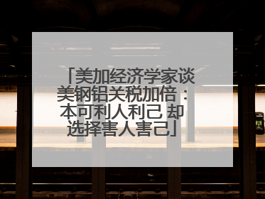 美加经济学家谈美钢铝关税加倍：本可利人利己 却选择害人害己
