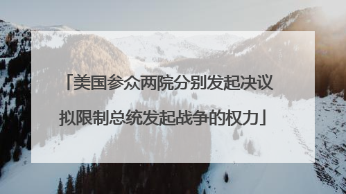 美国参众两院分别发起决议 拟限制总统发起战争的权力