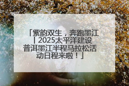 紫韵双生，奔跑墨江丨2025太平洋建设普洱墨江半程马拉松活动日程来啦！
