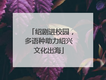 绍剧进校园，多语种助力绍兴文化出海