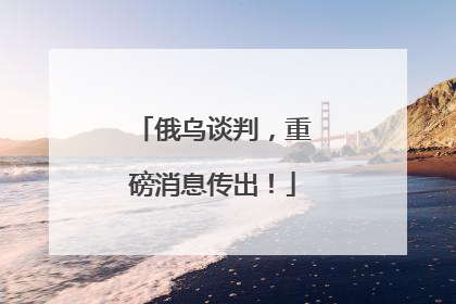 俄乌谈判，重磅消息传出！