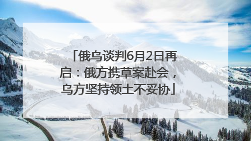 俄乌谈判6月2日再启：俄方携草案赴会，乌方坚持领土不妥协