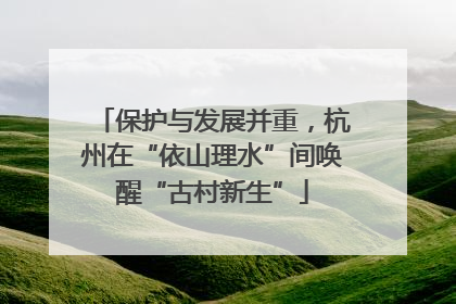 保护与发展并重，杭州在“依山理水”间唤醒“古村新生”