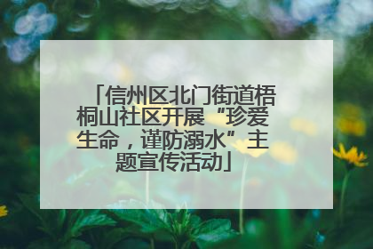 信州区北门街道梧桐山社区开展“珍爱生命，谨防溺水”主题宣传活动