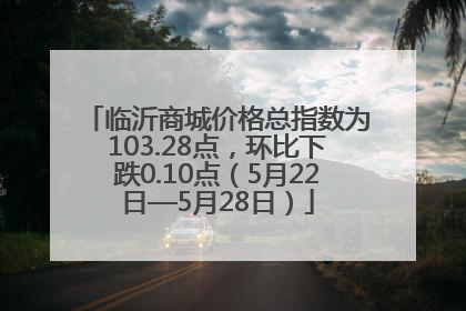 临沂商城价格总指数为103.28点，环比下跌0.10点（5月22日—5月28日）