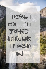 临泉县韦寨镇：“有事找书记”机制为夏收工作保驾护航