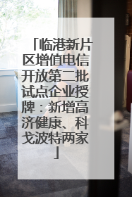 临港新片区增值电信开放第二批试点企业授牌：新增高济健康、科戈波特两家