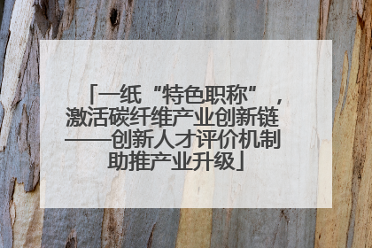 一纸“特色职称”，激活碳纤维产业创新链——创新人才评价机制 助推产业升级