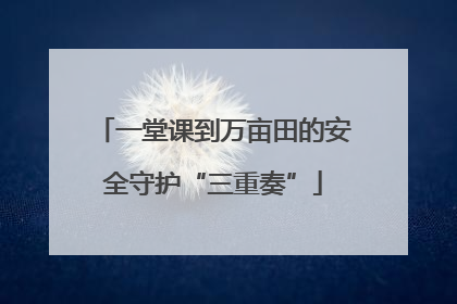 一堂课到万亩田的安全守护“三重奏”